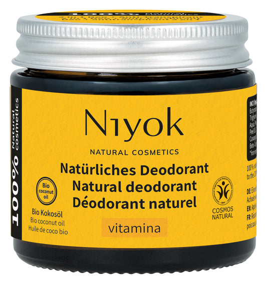 Niyok vitamin deodorant spray in a 40ml bottle, lightweight antiperspirant with vitamin formula for fresh underarm feel.