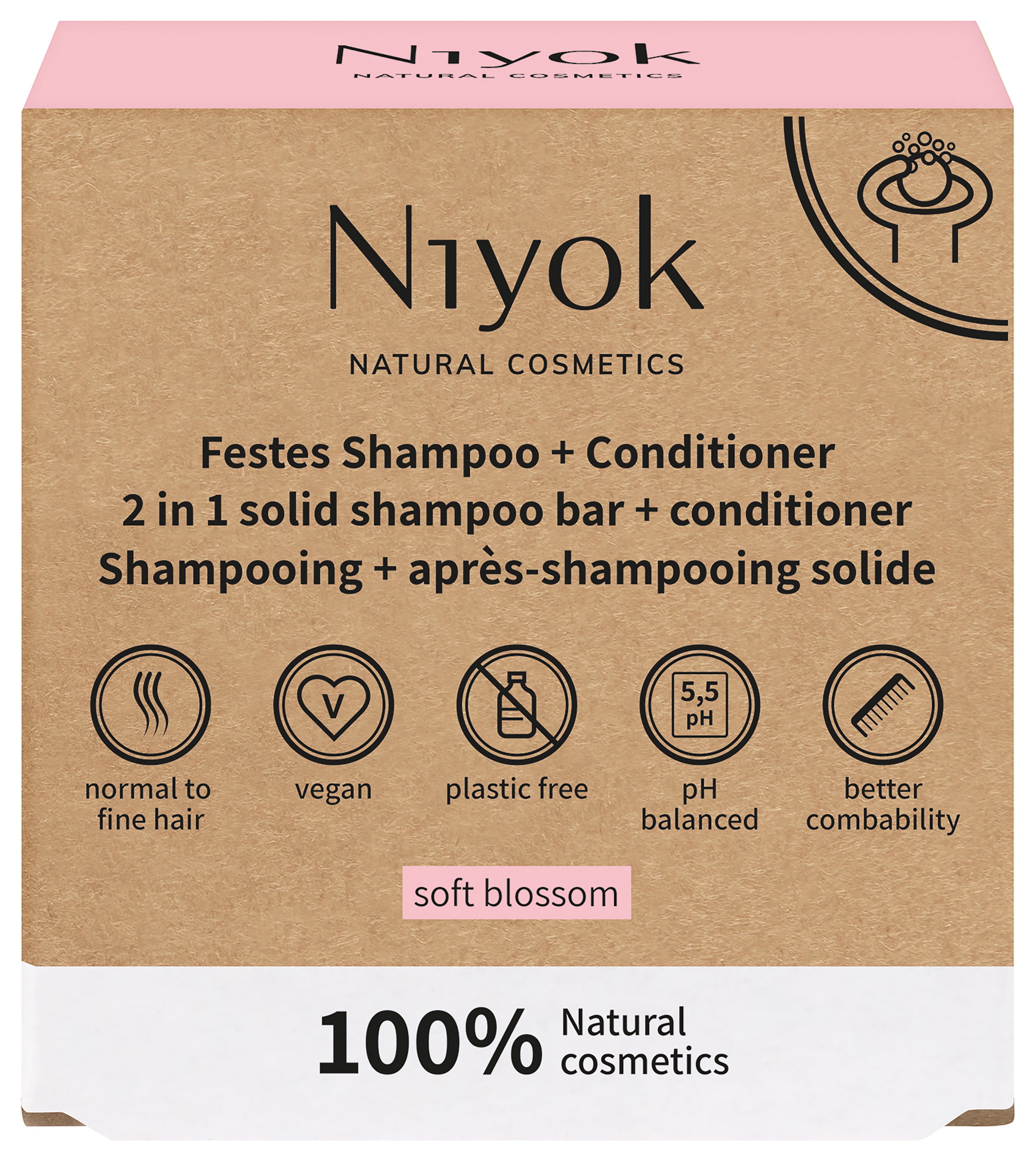 Niyok 2 in 1 shampoo/condition soft blossom 80.00 Gram