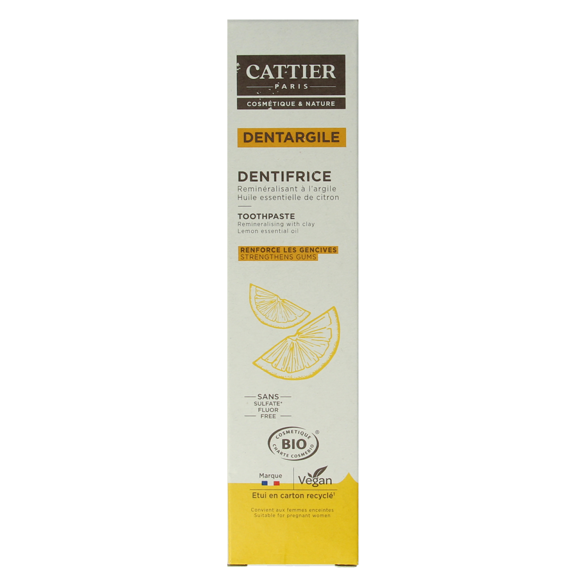Cattier Tandpasta citroen 75.00 Milliliter