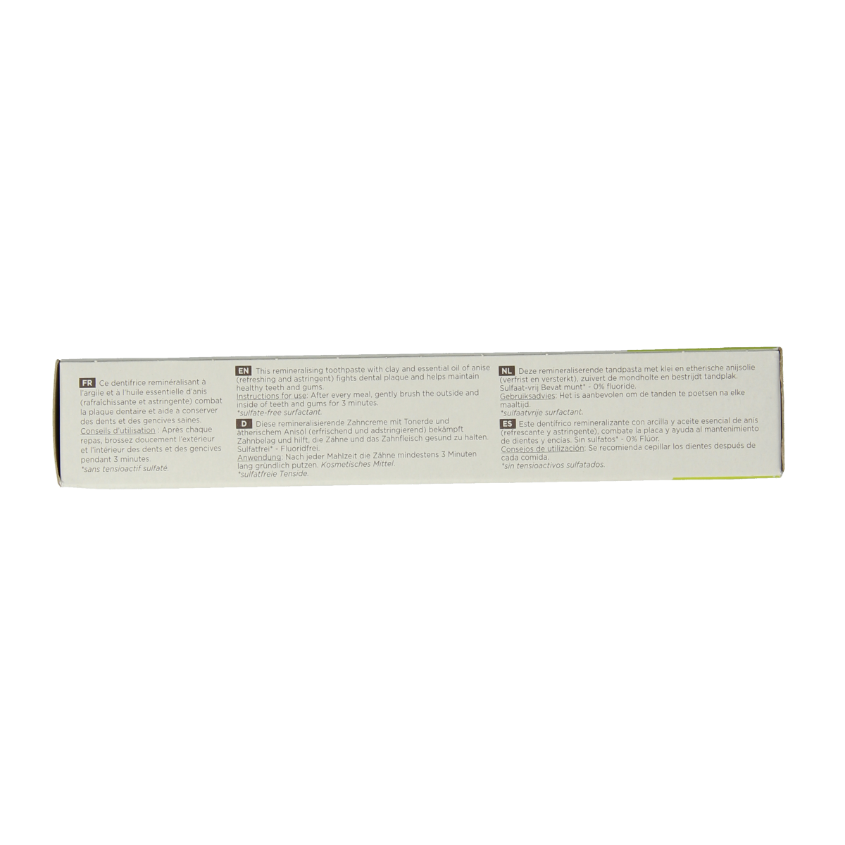 Cattier anise toothpaste tube, 75ml, natural oral care product with anise flavor and herbal ingredients.