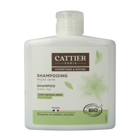 Cattier Vet Haar Groene Klei Shampoo 250ml, natural hair care product with green clay for cleansing and scalp health