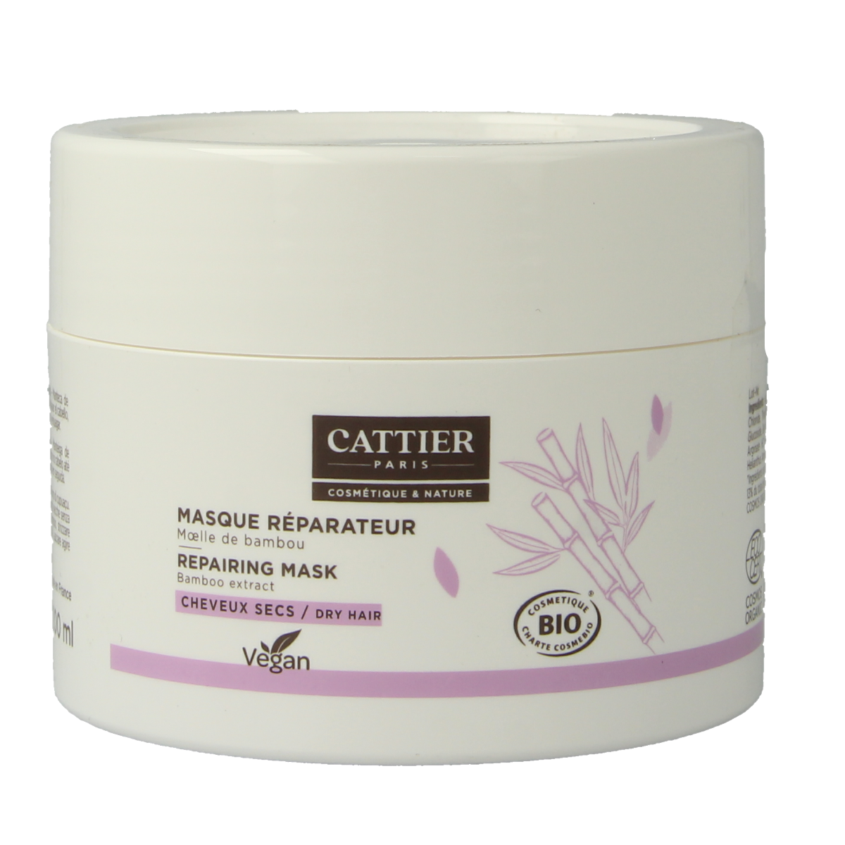 Cattier Haarmasker herstellend in 200ml container, nourishing hair treatment for healthy hair, haircare product by Cattier