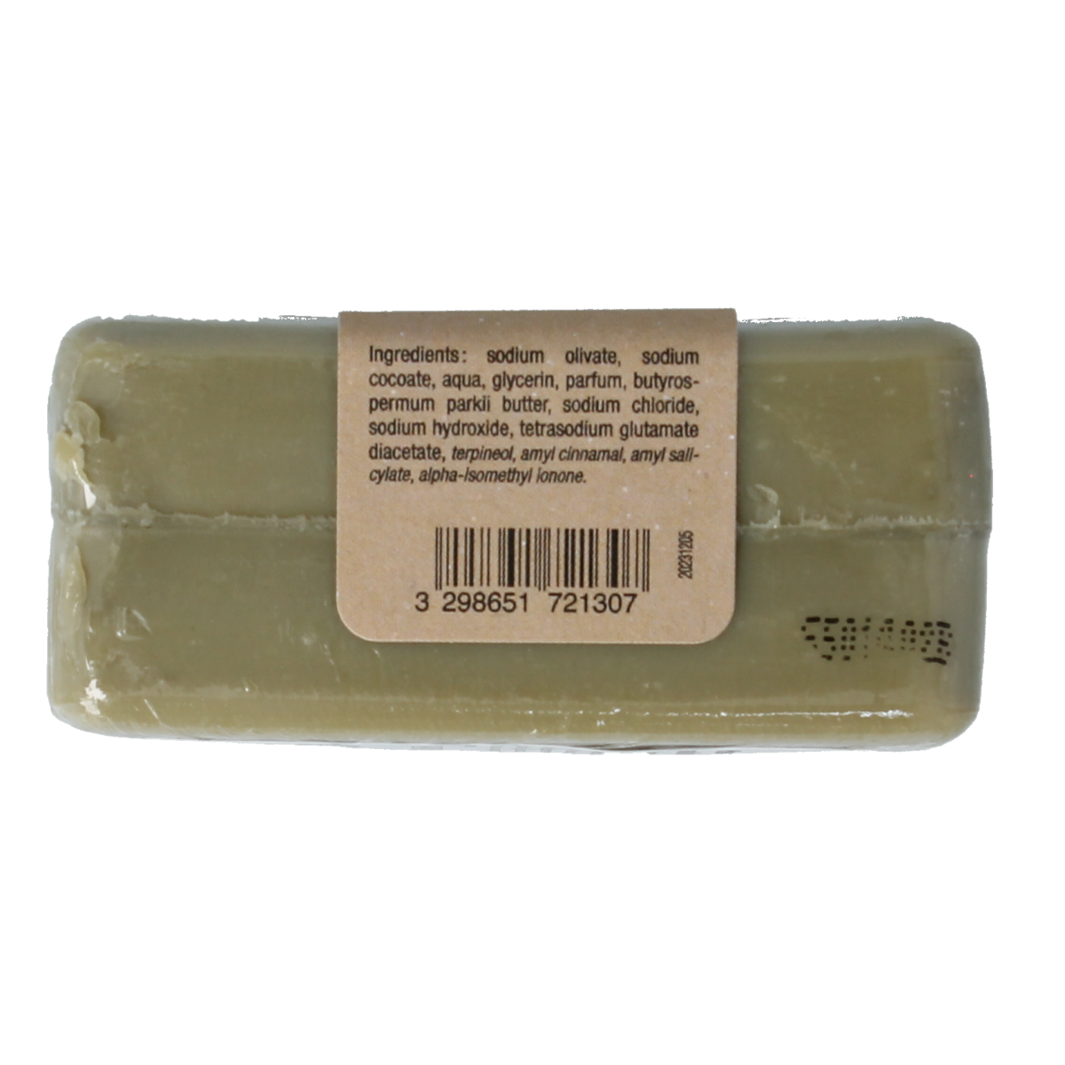 Marius Fabre Zeep viooltjes met olijfolie, 100g bar of floral soap with violet scent and olive oil in natural packaging.
