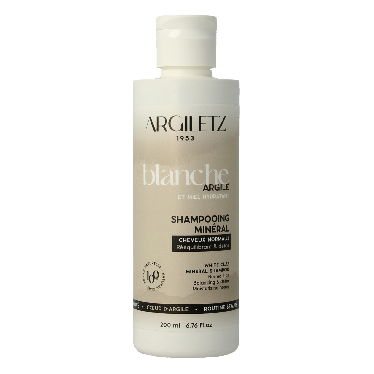 Argiletz Kleishampoo voor normaal haar in 200ml, biologische haarverzorging met klei voor natuurlijke reiniging
