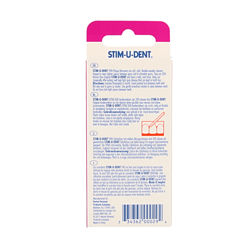 Stimudent thin dental flossers and interdental cleaners, 4 packs of 40, totaling 160 pieces, for oral hygiene.