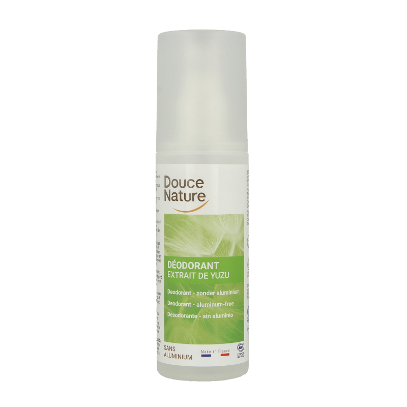 Douce Nature organic deodorant spray in 125ml bottle, natural and eco-friendly personal care product.