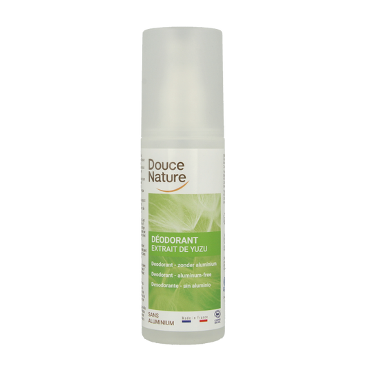 Douce Nature organic deodorant spray in 125ml bottle, natural and eco-friendly personal care product.