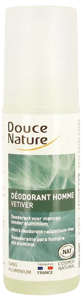 Douce Nature men's organic deodorant spray in 125ml bottle, natural deodorant for fresh, odor-free underarms.