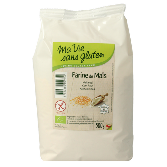 Gluten-free bio baking mix by Ma Vie Sans, 500 grams, showing a bag of Ma Vie Sans gluten-free baking flour.