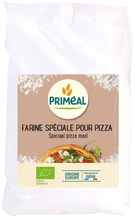 Primeal Pizzameel speciaal bio, 1 kg natural organic pizza flour in a bag, part of Primeal's baking mixes and flours collection