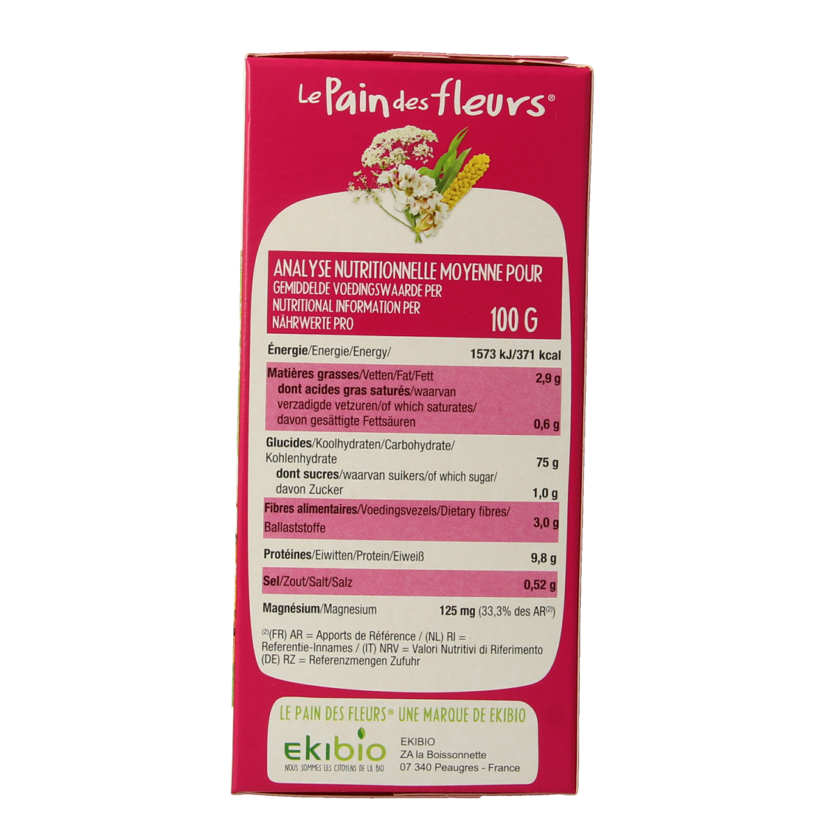 Pain Des Fleurs gluten-free multigrain crispy crackers in a 150g package, showing golden-brown, crunchy surface