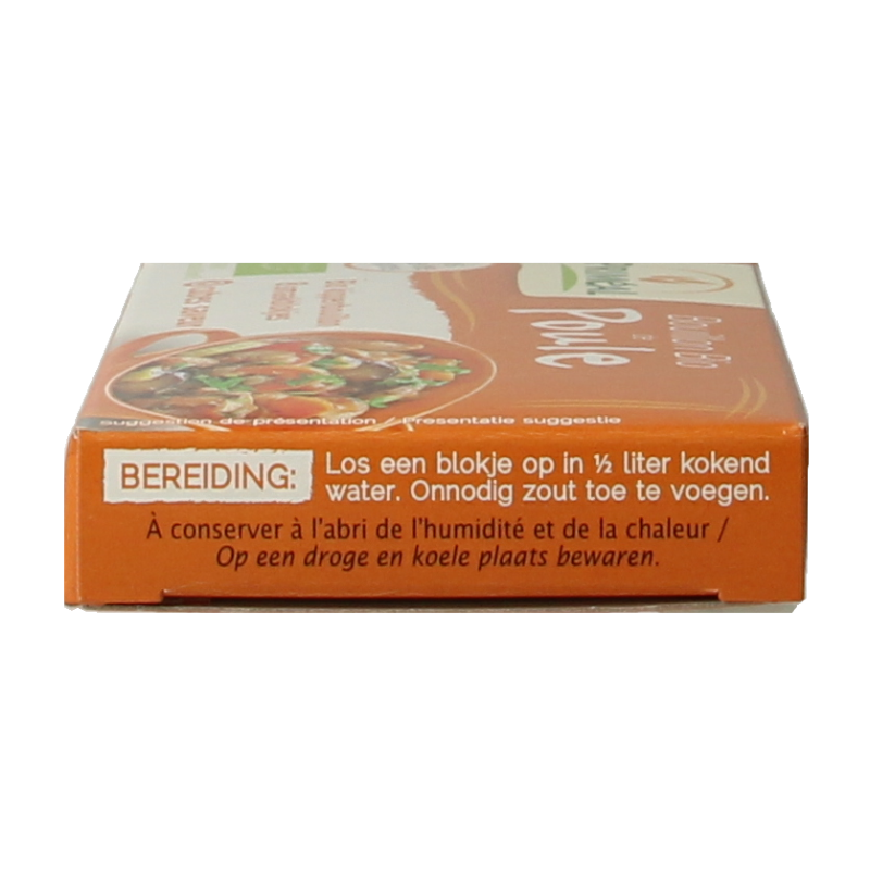 Primeal organic chicken bouillon cubes, 10 grams each, 8-pack, ideal for soups and broths, natural and flavorful.