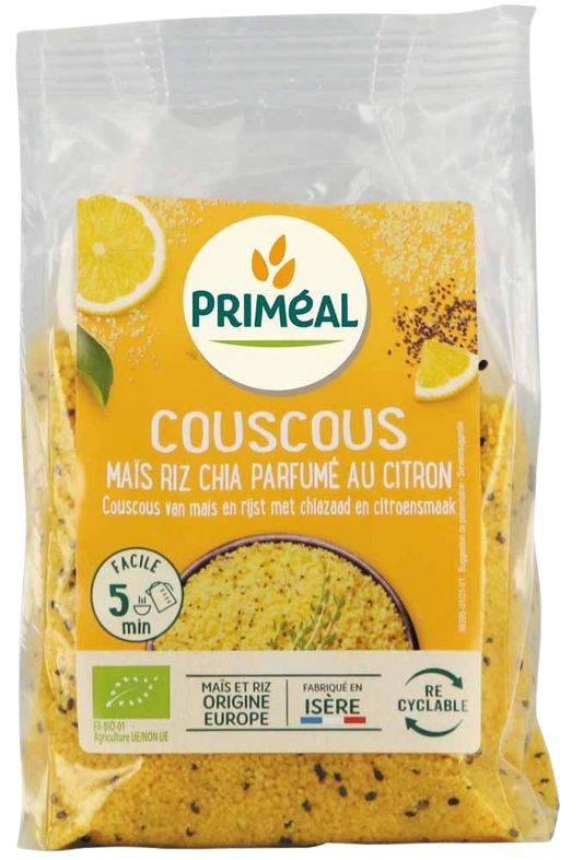 Primeal Couscous mais rijst en chia citroen bio 300.00 Gram