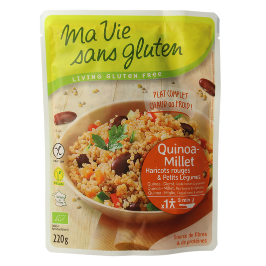 Ma Vie Sans Quinoa Gierst Rode Bonen en Groenten glutenvrije bio aardappelen en groenten, 220g.