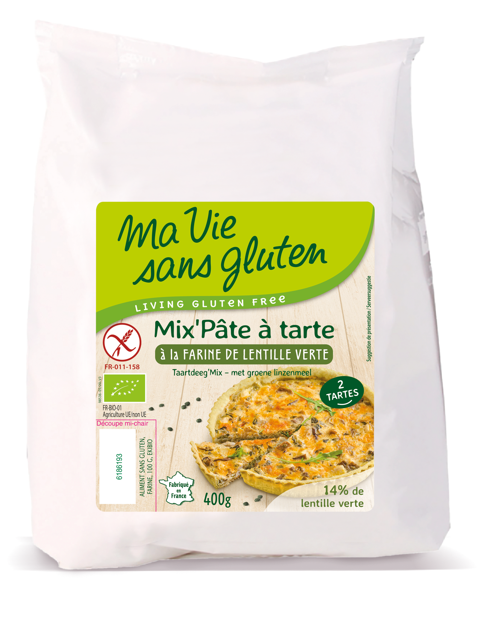 Ma Vie Sans glutenvrije bakmixen voor zoete en hartige gerechten, 400 gram biologische meel en bakdeegmix in afbeelding