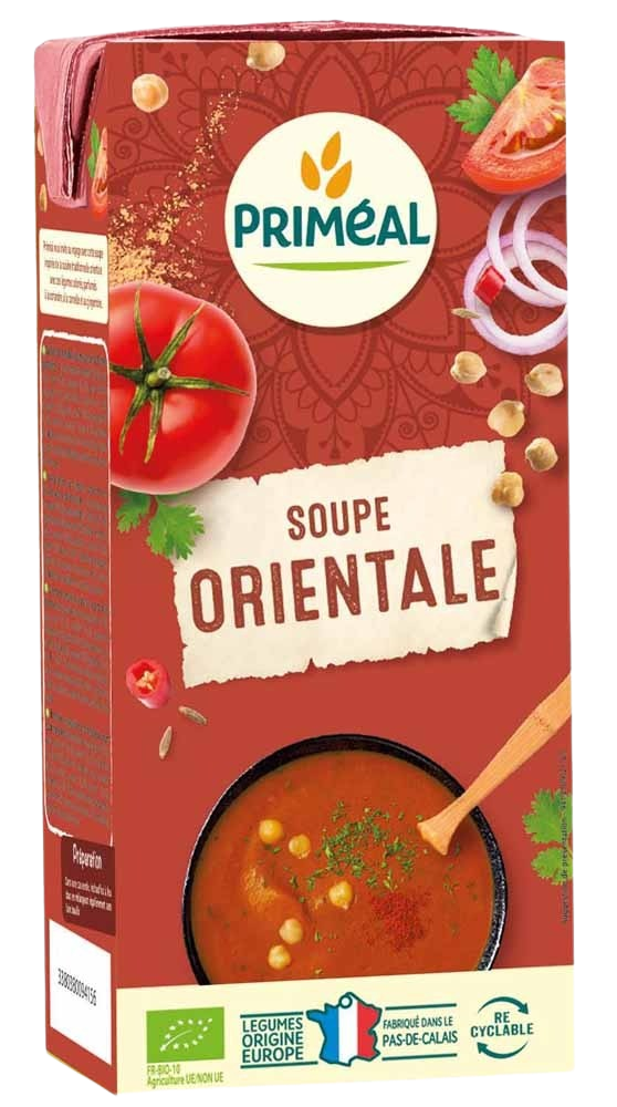 Primeal Orientaalse soep bio in 330ml jar, featuring a flavorful, organic Asian-inspired soup with herbs and spices.