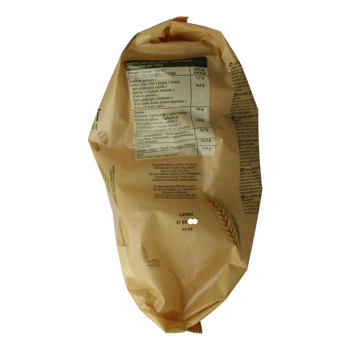 Primeal fusilli halfvolkoren bio ontbijtgranen in familie verpakking, 1 kilogram