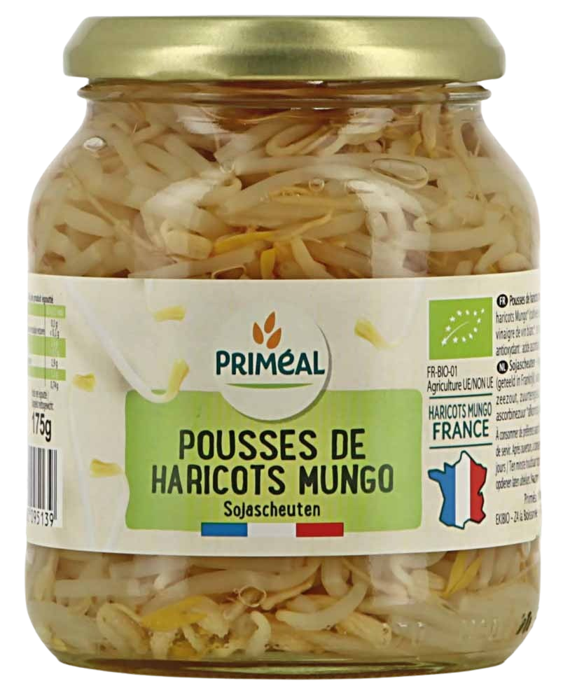 Organic Primeal French sprouted potatoes in a 330g package, fresh and vibrant with green sprouts and healthy tubers.