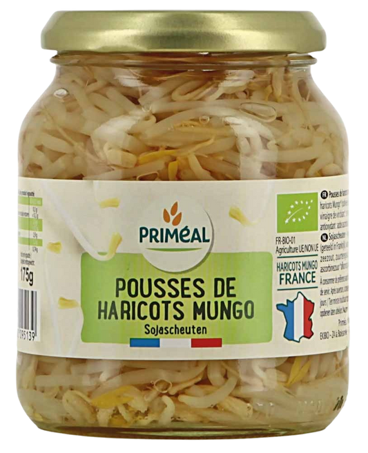 Organic Primeal French sprouted potatoes in a 330g package, fresh and vibrant with green sprouts and healthy tubers.