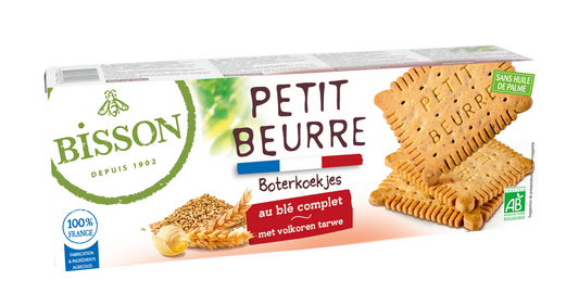 Bisson Granenbiscuits, whole grain organic cookies in 150g package, crispy and healthy snack with natural ingredients.