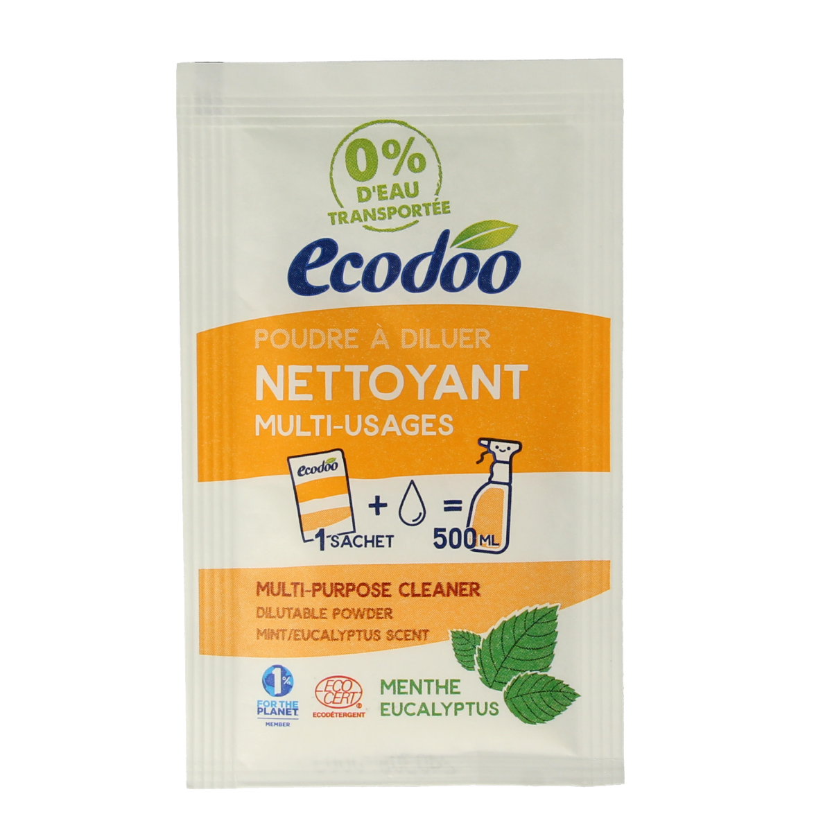 Ecodoo Allesreiniger poeder oplosbaar eco, 10g, eco-friendly cleaning powder for versatile household cleaning.