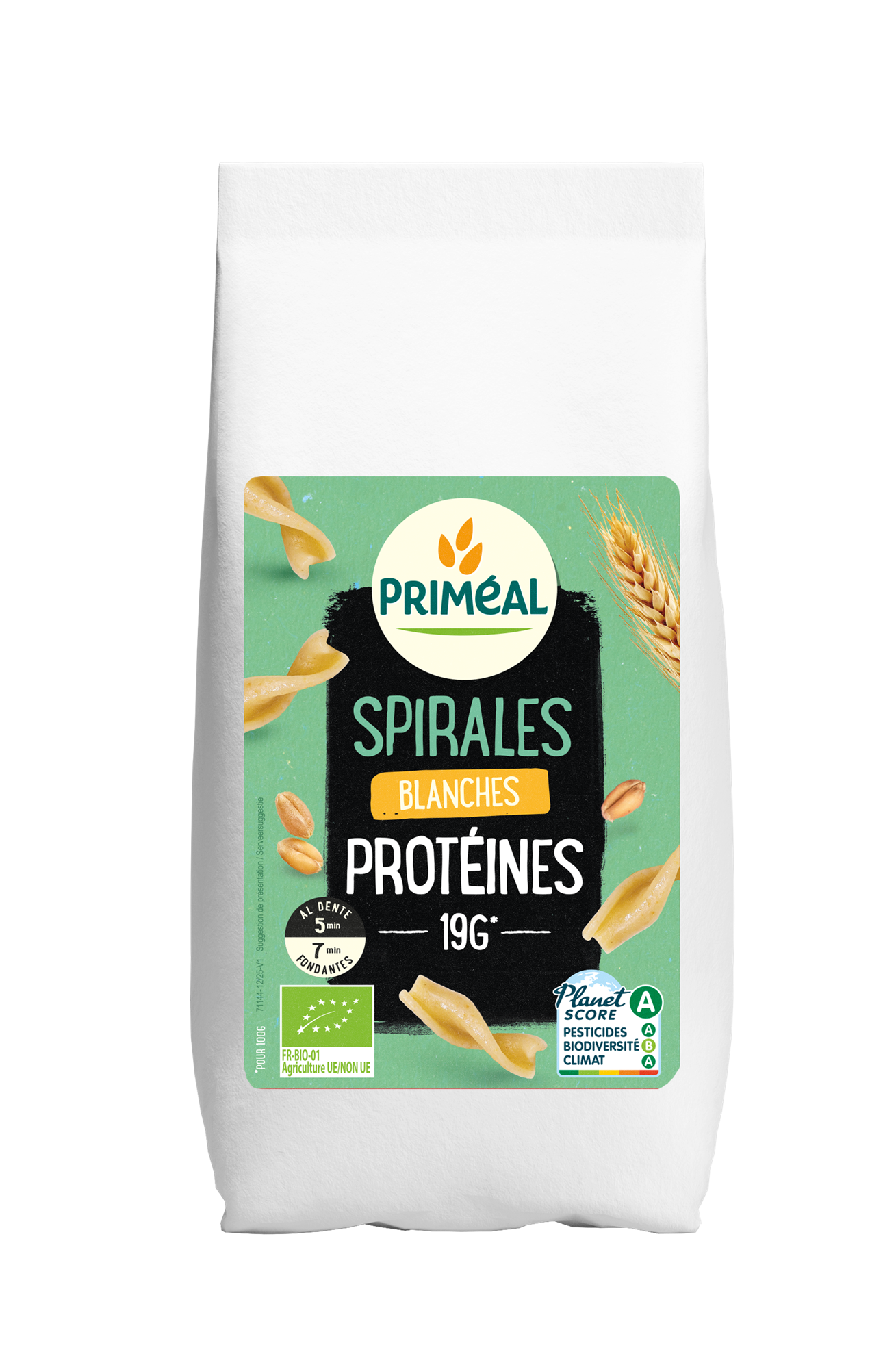Primeal organic spiral pasta made from rice, 400 grams, showcasing the healthy, gluten-free pasta product.