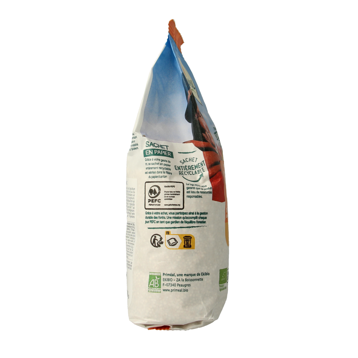 Primeal Quinoa real white bio pasta and rice in 500g package, showing the product packaging with quinoa grains.
