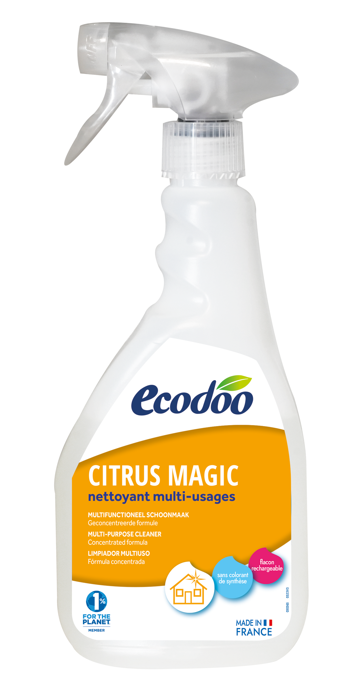 Ecodoo citrus bio cleaning product in a 500ml bottle, natural eco-friendly cleaner for household use