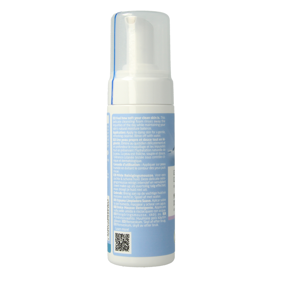 Weleda Reinigingsmousse mild bio facial cleanser in 150ml bottle, gentle skincare for clean, refreshed skin.