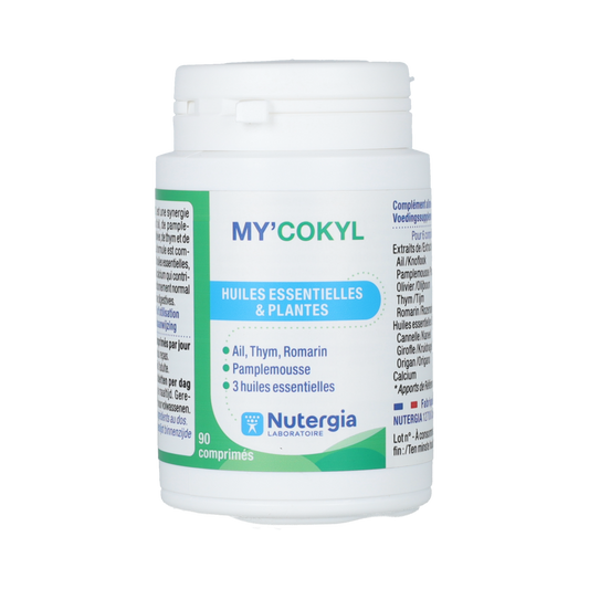 Nutergia My Cokyl herbal supplement tablets in a blister pack, natural herbal remedy product from Nutergia.