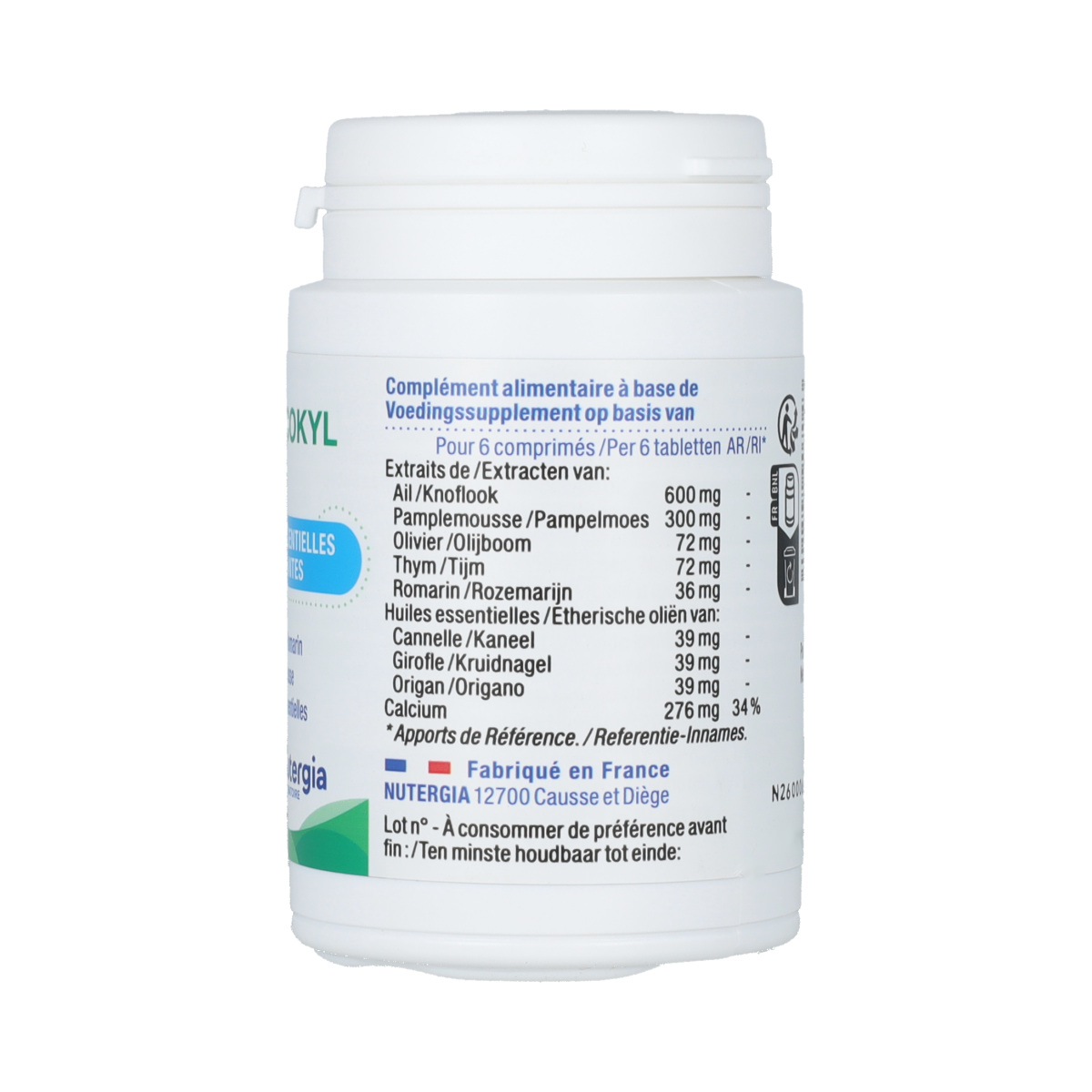 Nutergia My Cokyl herbal supplement tablets in a blister pack, natural plant-based remedy for wellness.
