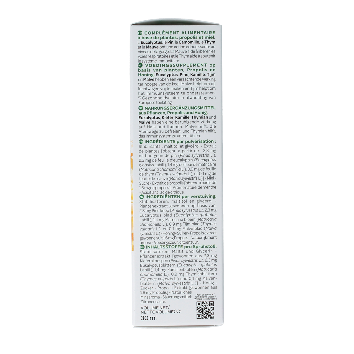 Activox Keel spray verzachtend in 30ml bottle, herbal preparation with soothing properties for throat comfort.