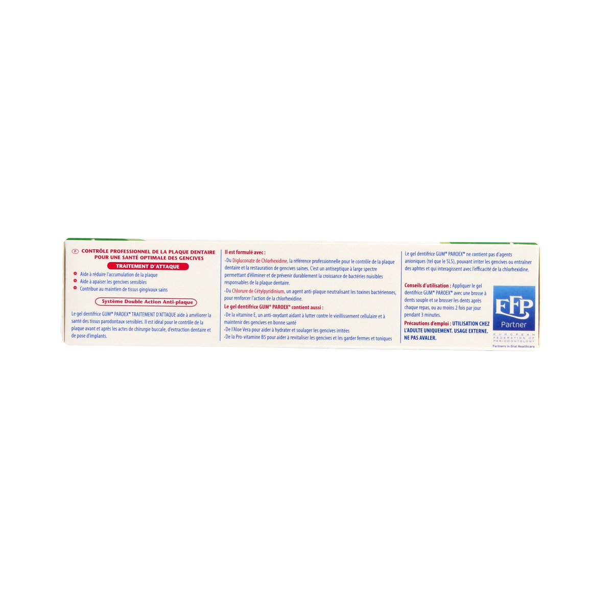 GUM Paroex toothpaste 75ml tube with dental care packaging, antibacterial formula for gum health and oral hygiene.