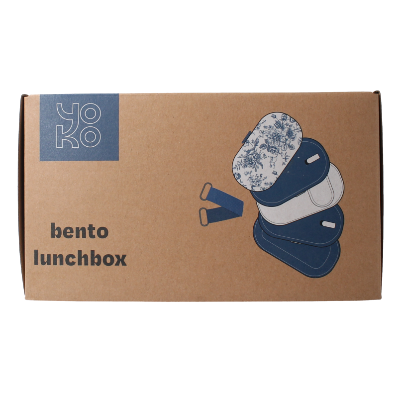 Yoko toile de joy blue lunchbox for cooking and dining, 1200ml capacity, with a lid and vibrant blue design.