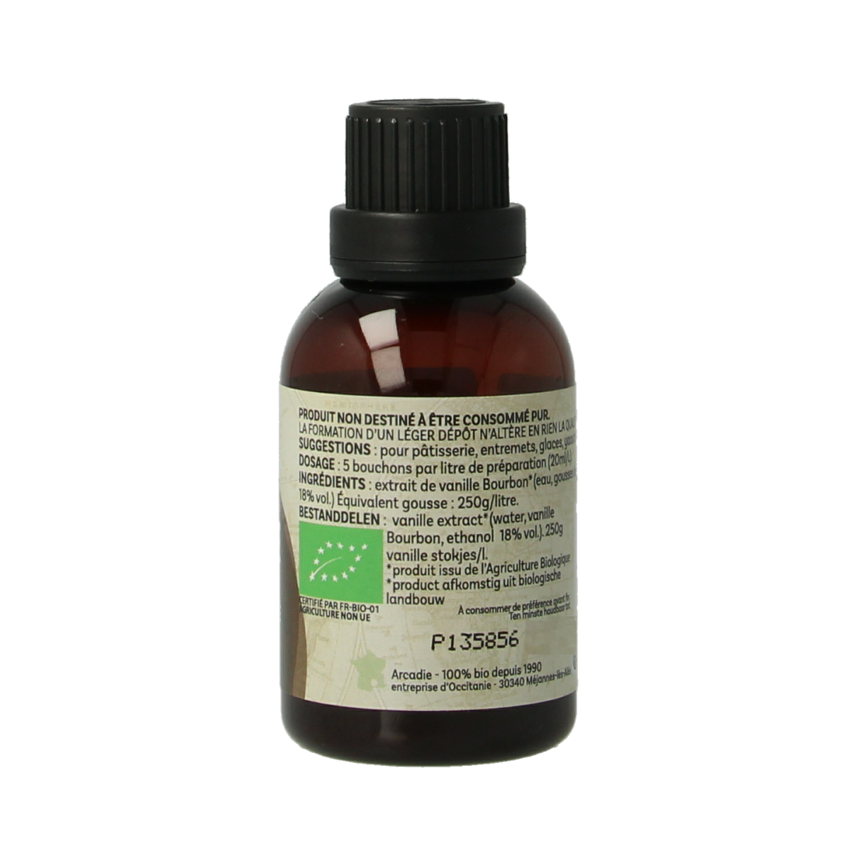 Cook vanilla extract bio in a 40ml bottle, ideal for sauces and flavorings, with a clear view of the label and packaging.