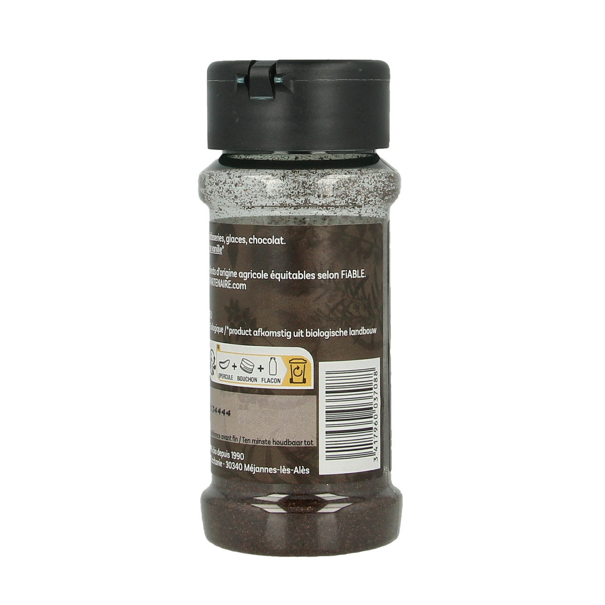 Cook Vanille poeder bio, 10g, organic vanilla powder in a small container, used as a natural flavoring for desserts and baking.