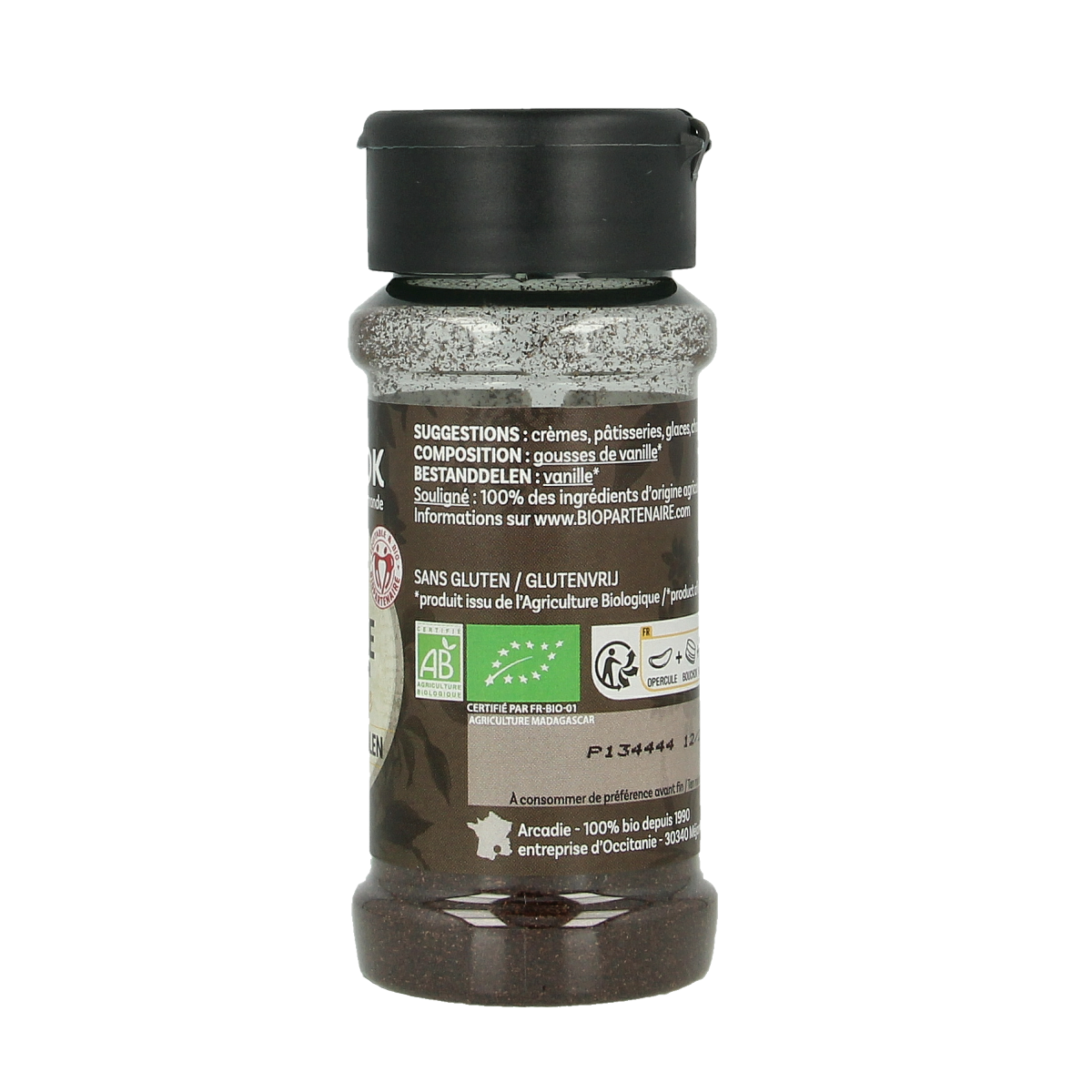 Cook Vanille bio poeder, 10g, organic vanilla powder in a small jar, natural flavoring for baking and cooking.