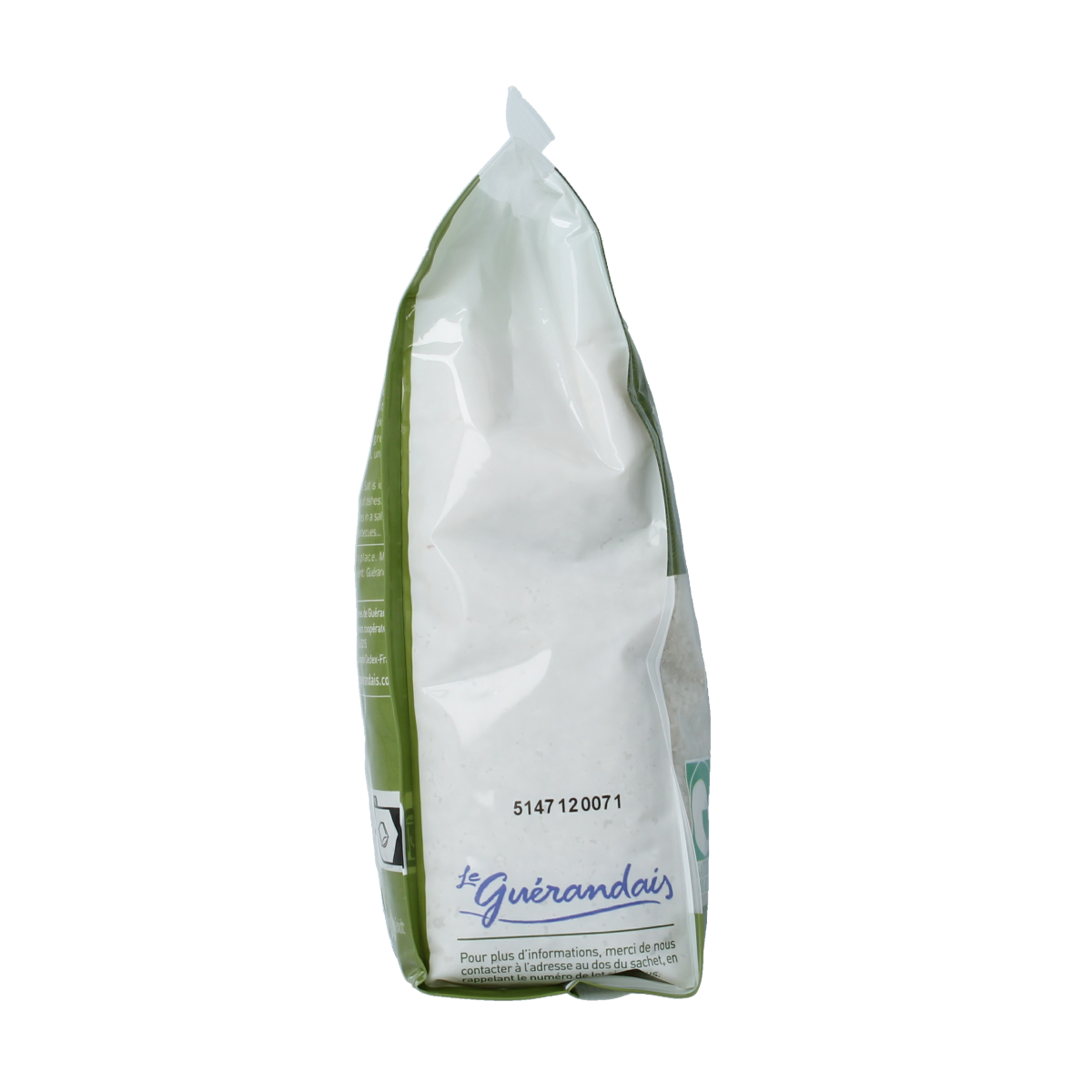 Le Guerandais Keltisch zeezout grof 1kg, coarse Celtic sea salt for culinary use, in a natural salt crystal form.