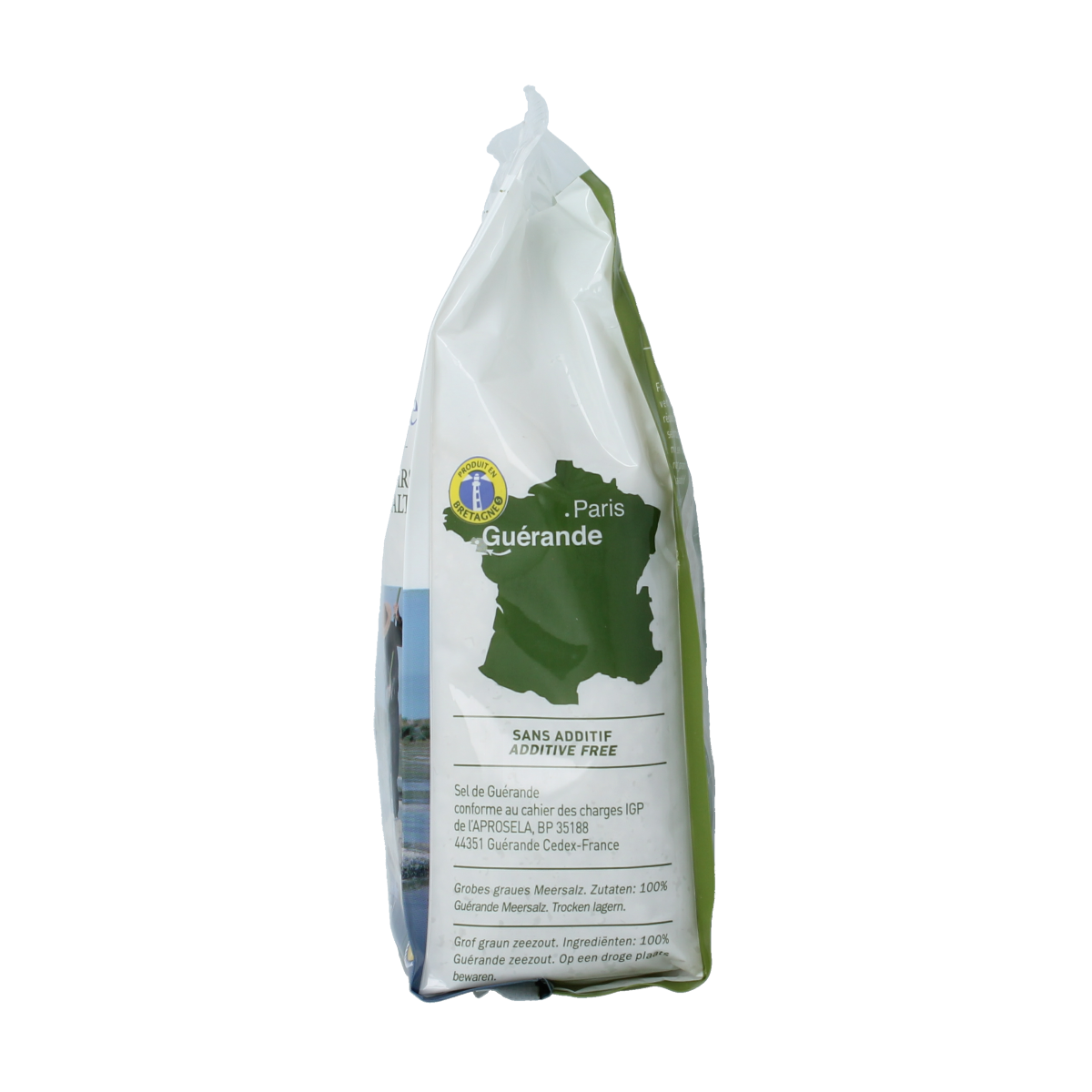 Le Guerandais Keltisch zeezout grof, 1 kg, coarse Celtic sea salt for culinary use, natural mineral-rich seasoning.