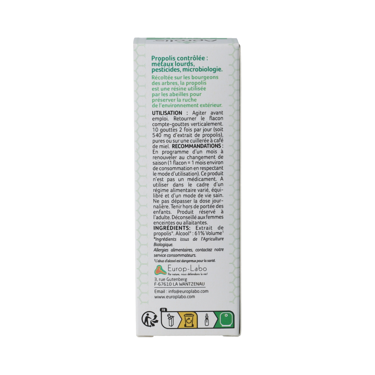Aprolis biologische propolis extract 100% kruidenpreparaat, flesje van 20 ml