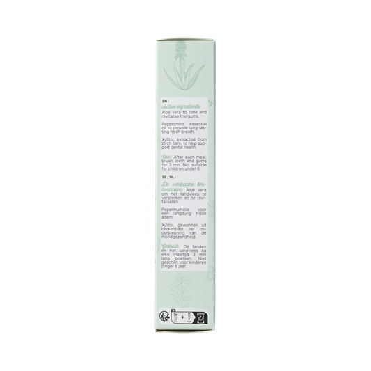 Aprolis Verfrissende Tandpasta 75ml tube showing the toothpaste with a bright, clean design and brand label on the packaging.