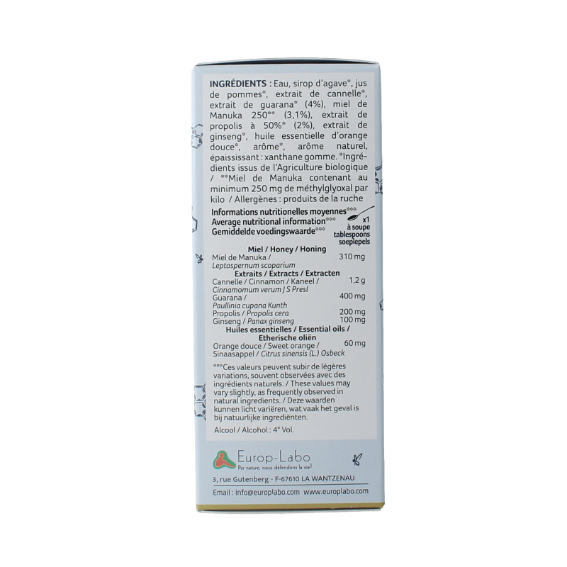 Phytonorm Manukahoning propolis en guarana siroop in 150ml fles, biologische kruidenpreparaat met honing en natuurlijke ingrediënten