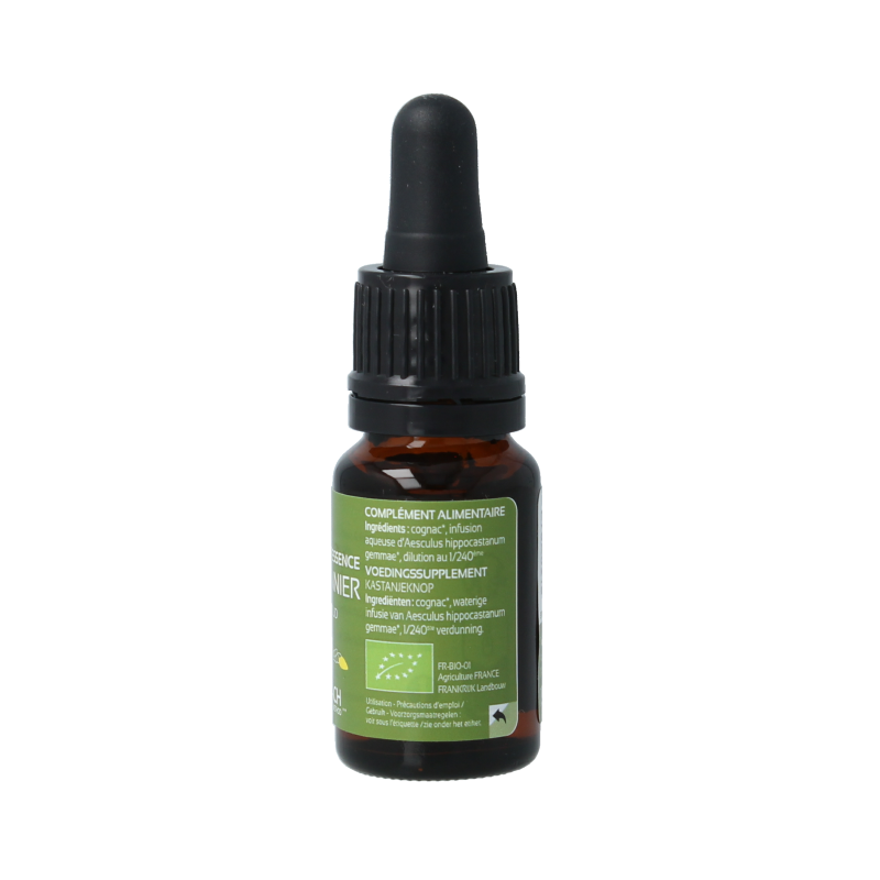 Ladrome bio chestnut bud herbal preparation in 10ml bottle, featuring a clear label and dark glass container.