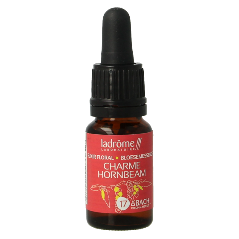 Ladrome Charme hornbeam bio herbal preparation in 10ml bottle, featuring natural hornbeam plant for wellness.