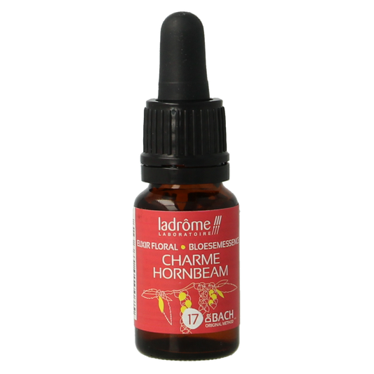 Ladrome Charme hornbeam bio herbal preparation in 10ml bottle, featuring natural hornbeam plant for wellness.