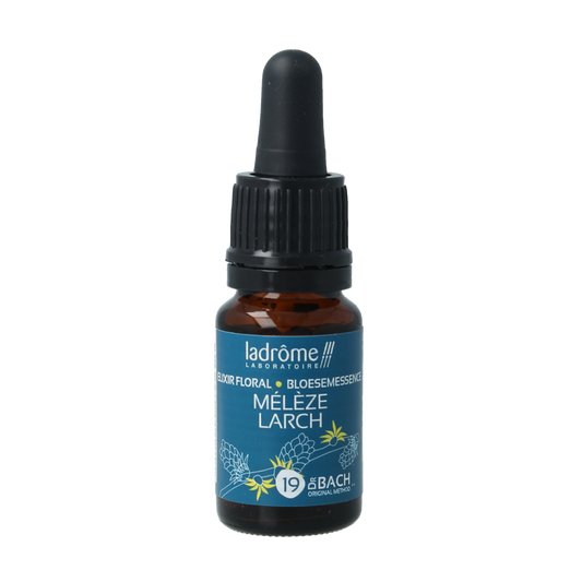 Ladrome Bloemenessence Larch bio herbal preparation in 10ml bottle, featuring natural herbal ingredients for wellness.