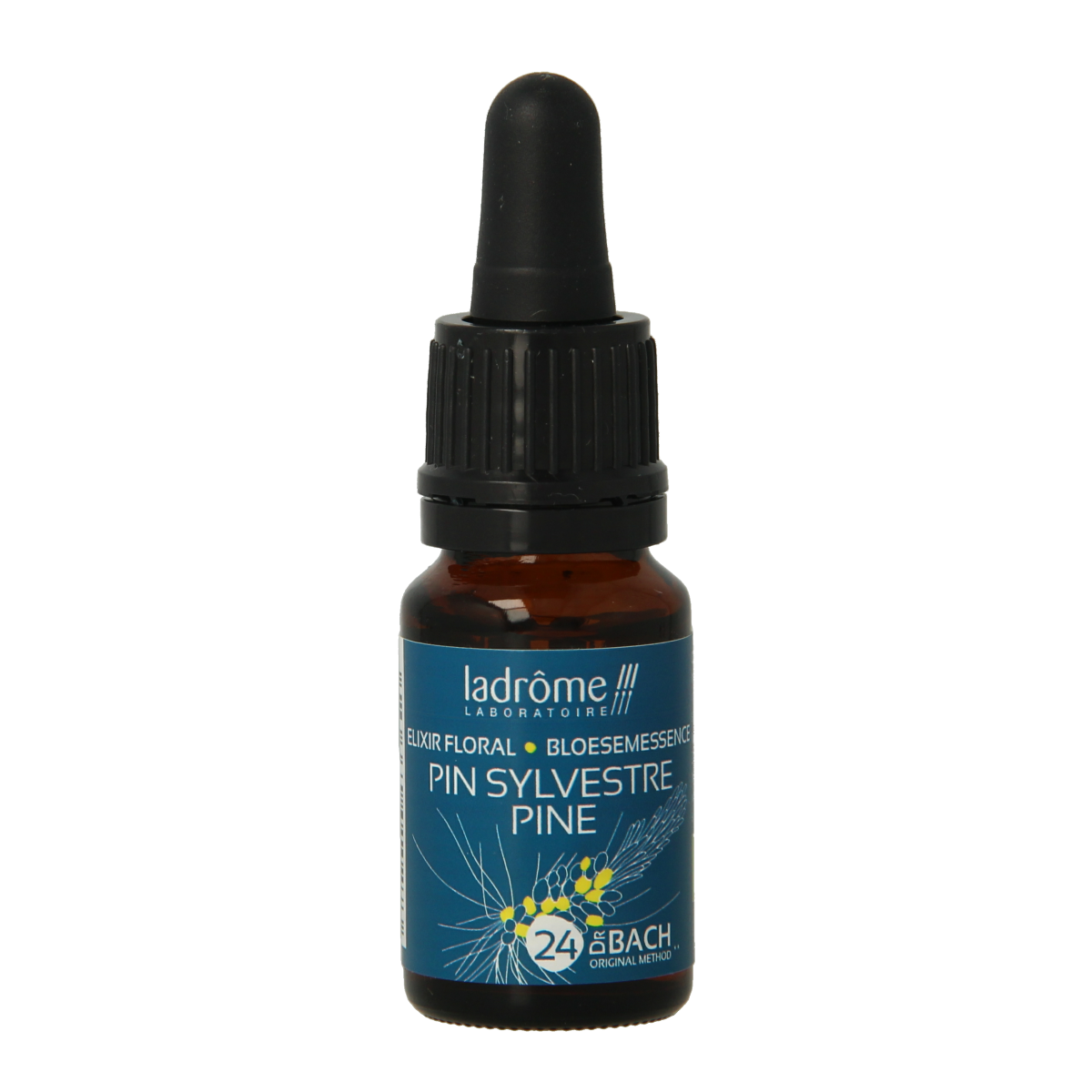 Ladrome Pine Den bio essential oil bottle, 10ml, with pine and den imagery on the label, for aromatherapy and natural wellness.