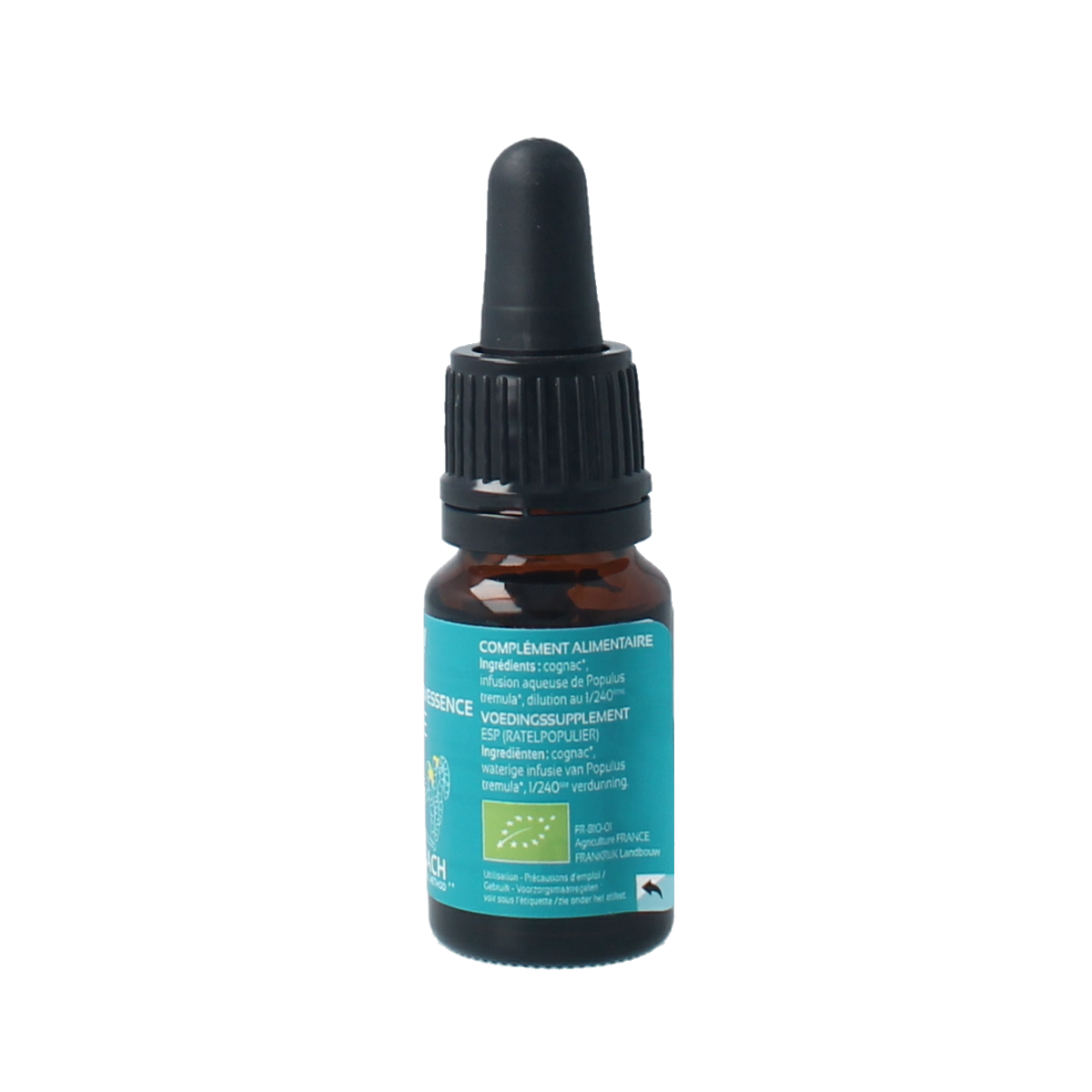 Ladrome Aspen bio herbal preparation in a 10ml bottle, part of Ladrome's herbal remedy collection, shown in the image.