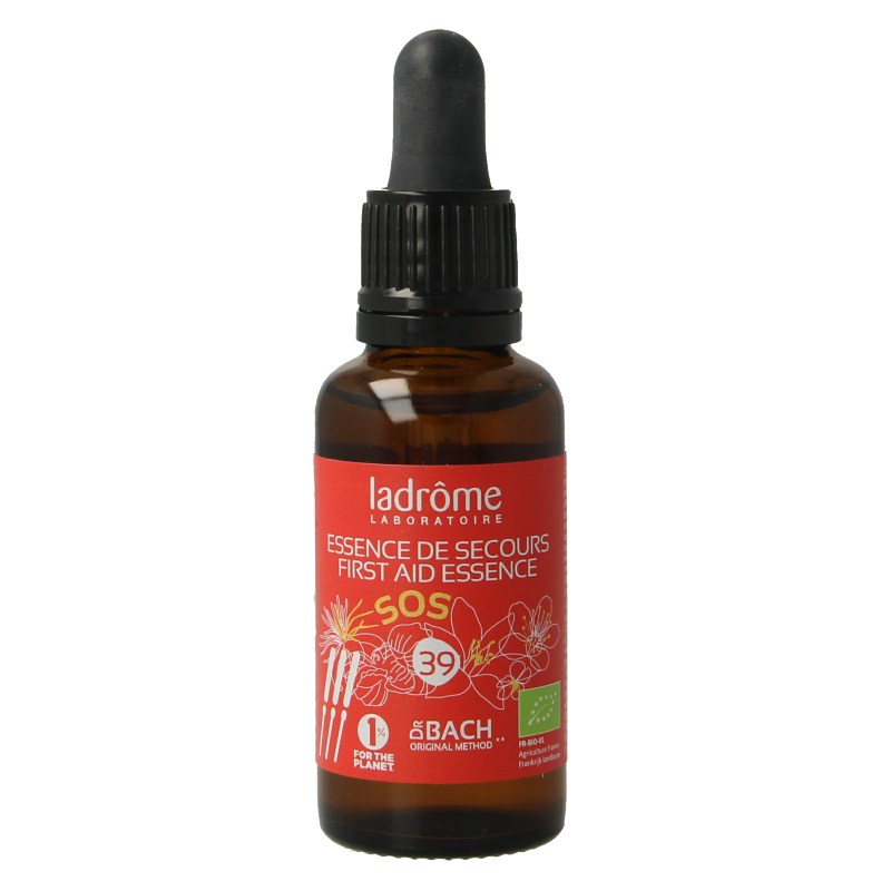 Ladrome First Aid herbal drops in a 30ml bottle, natural kruidenpreparaten for first aid and wellness.