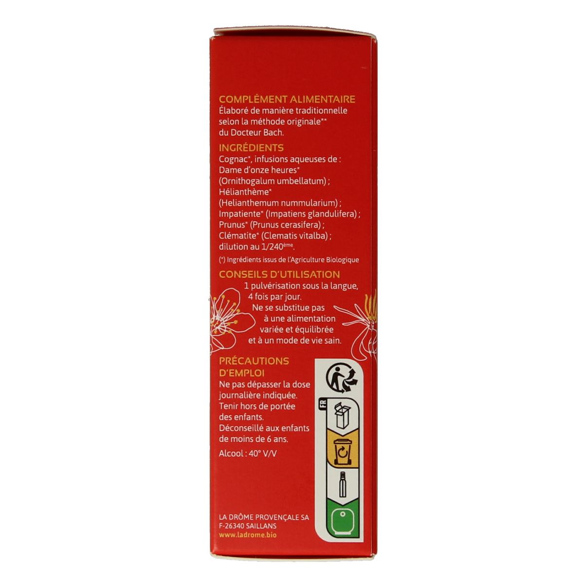 Ladrome First Aid Eerste Hulp Spray 39 Bio kruidenpreparaat 20ml, herbal remedy for minor injuries and skin irritation.